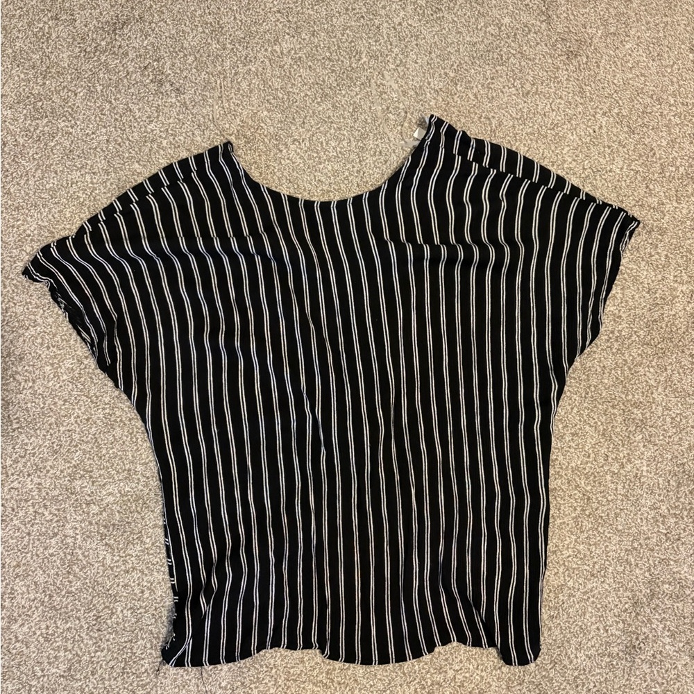 Final Touch Black and White Striped Blouse